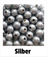 Holzperlen 12mm silber